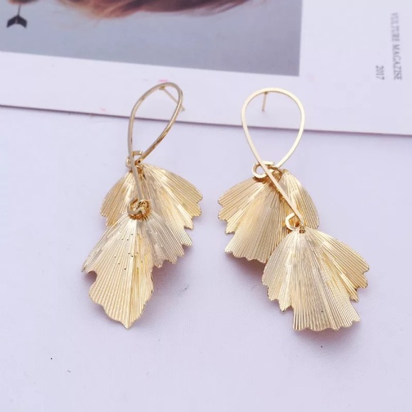 2 for $30-Boho Maple Leaf Golden Earrings - Picture 3 of 3